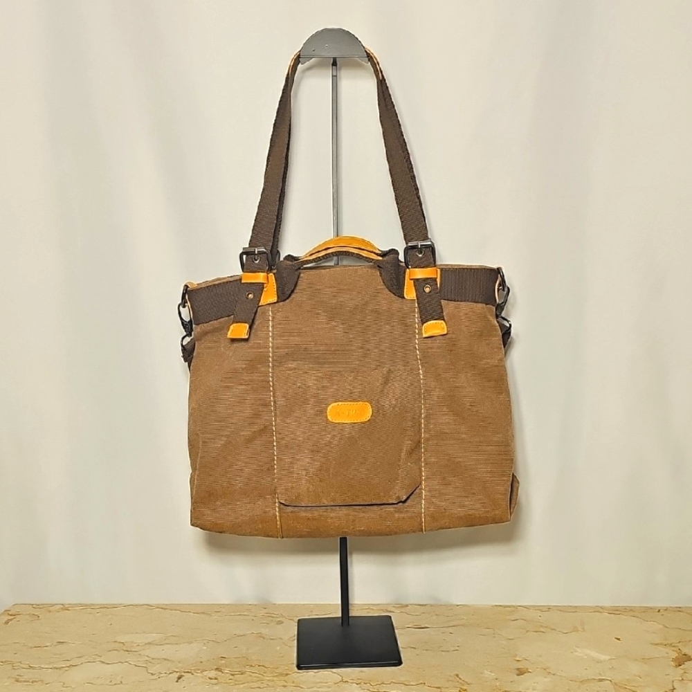 NWT K2 K-Two Womens Brown Canvas Hand Shoulder Crossbody Bag